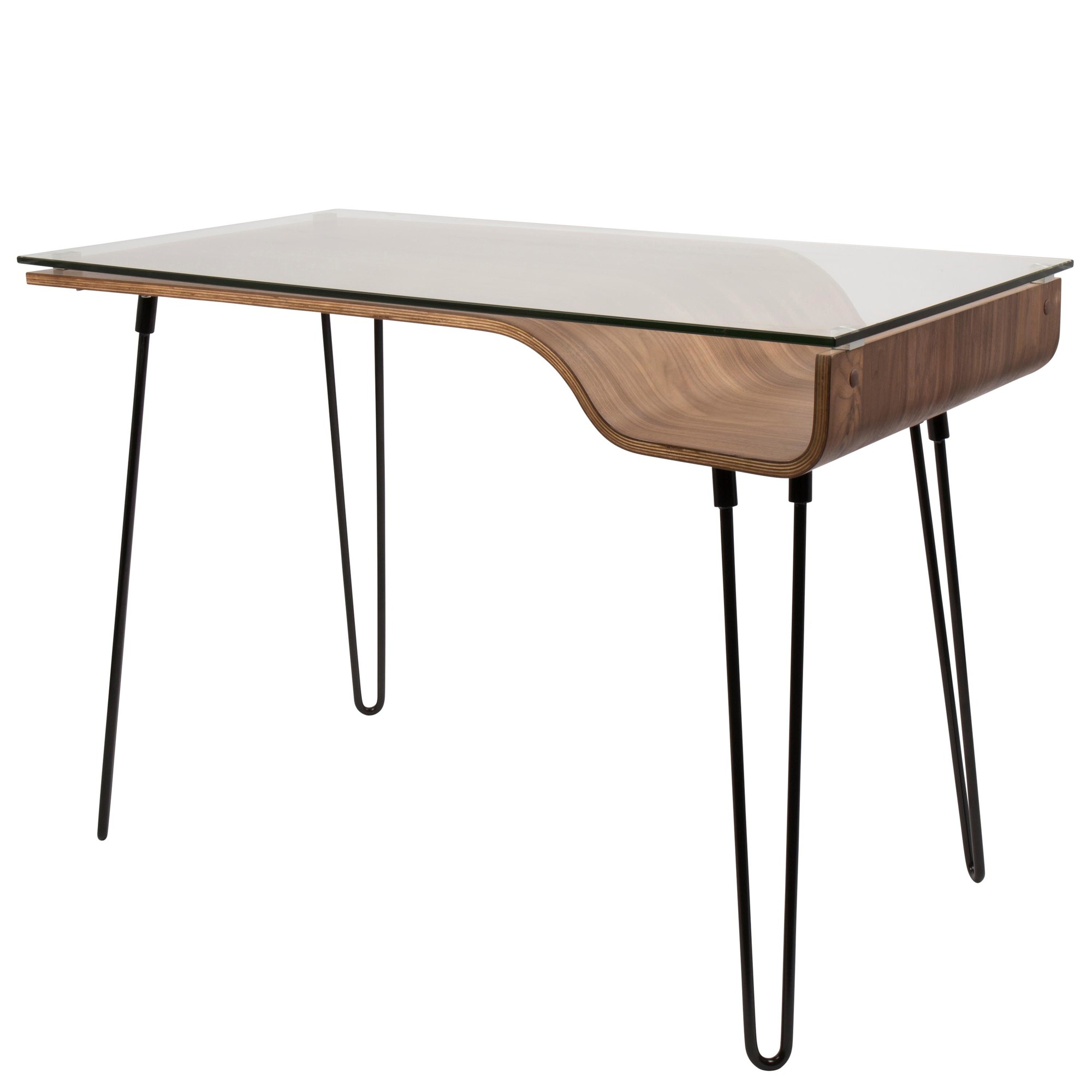 Lumisource Avery Mid Century Modern 45 W Writing Desk WalnutBlack - Office  Depot