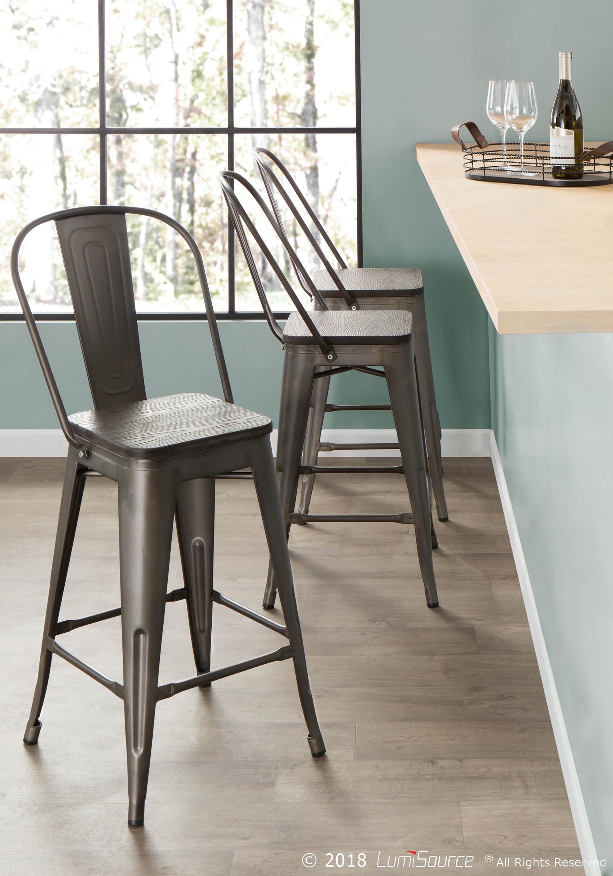 lumisource oregon high back counter stool