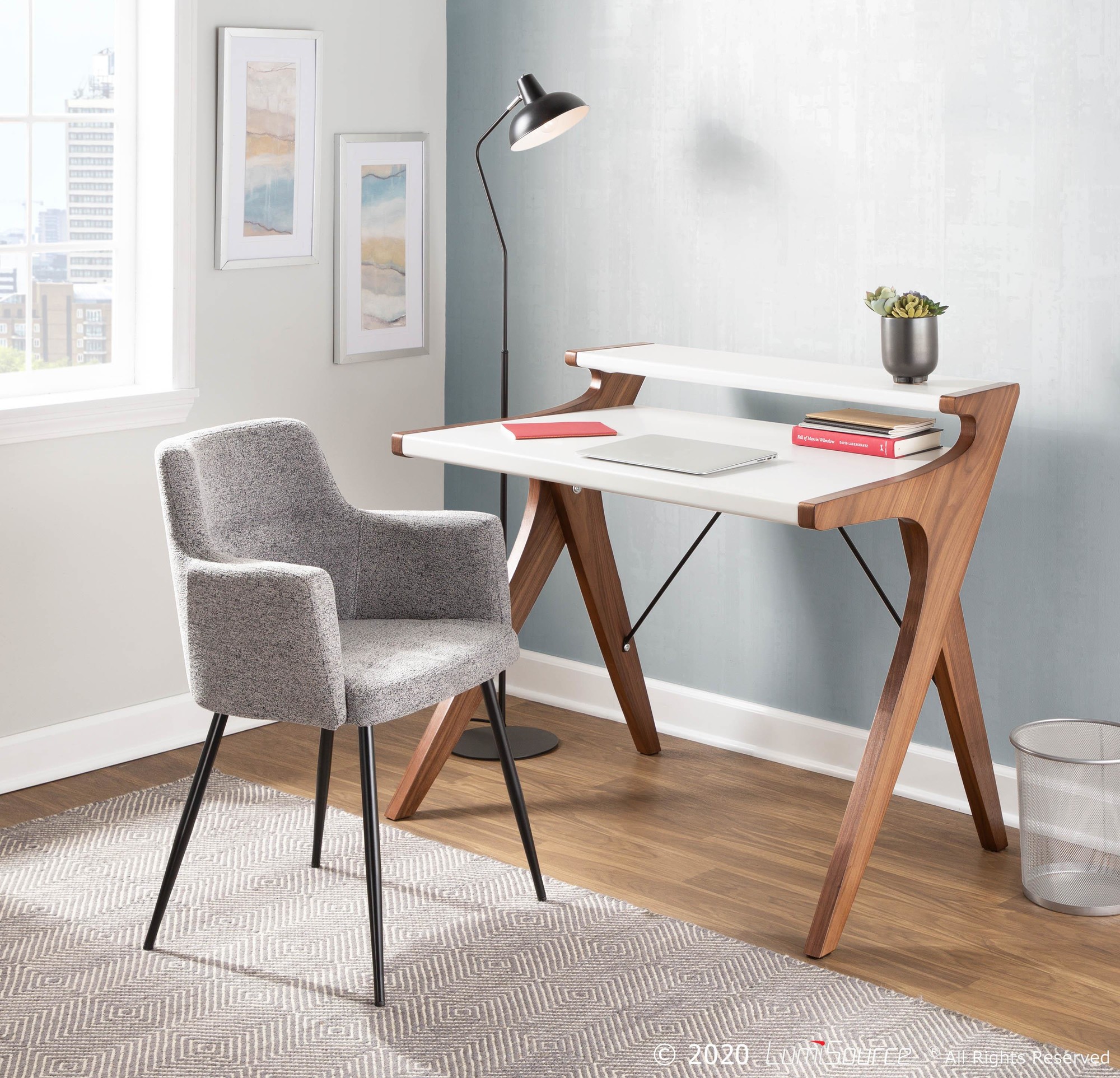 lumisource archer desk in grey