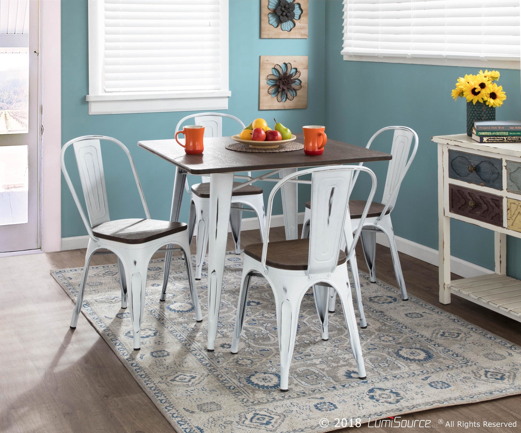 beige and grey dining room