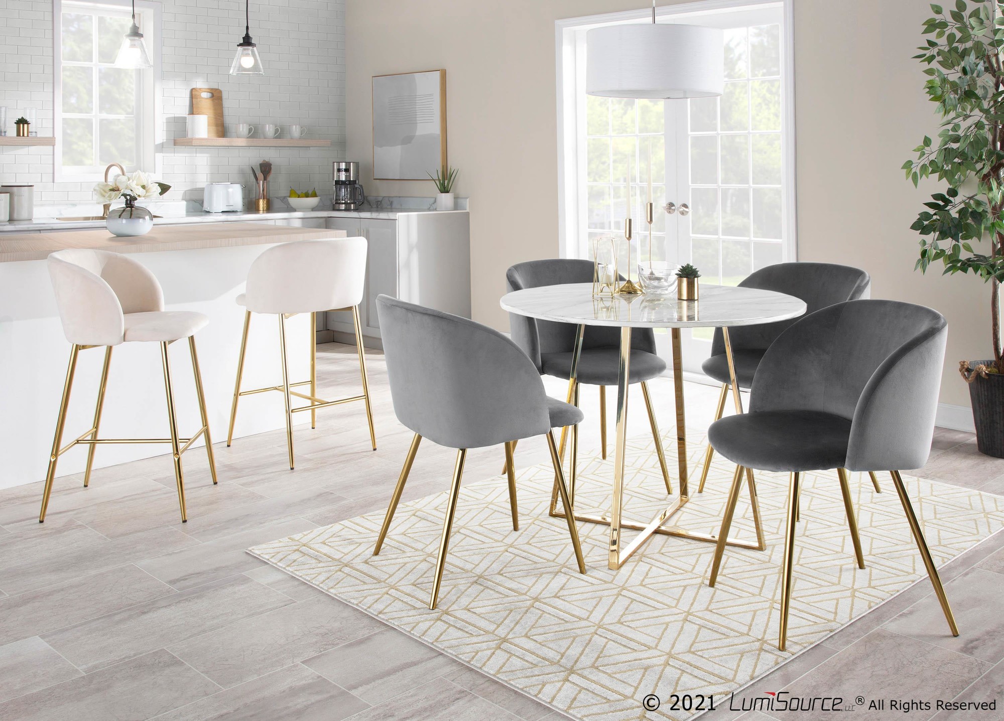 cosmo dining table and 6 dining chairs