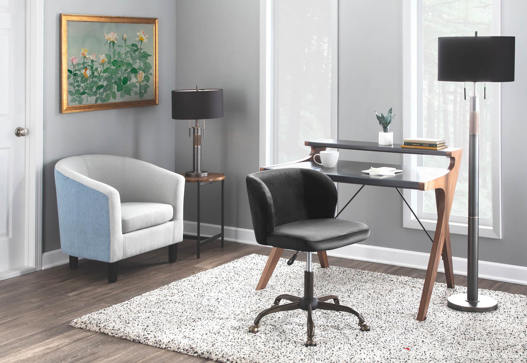 lumisource archer desk in grey