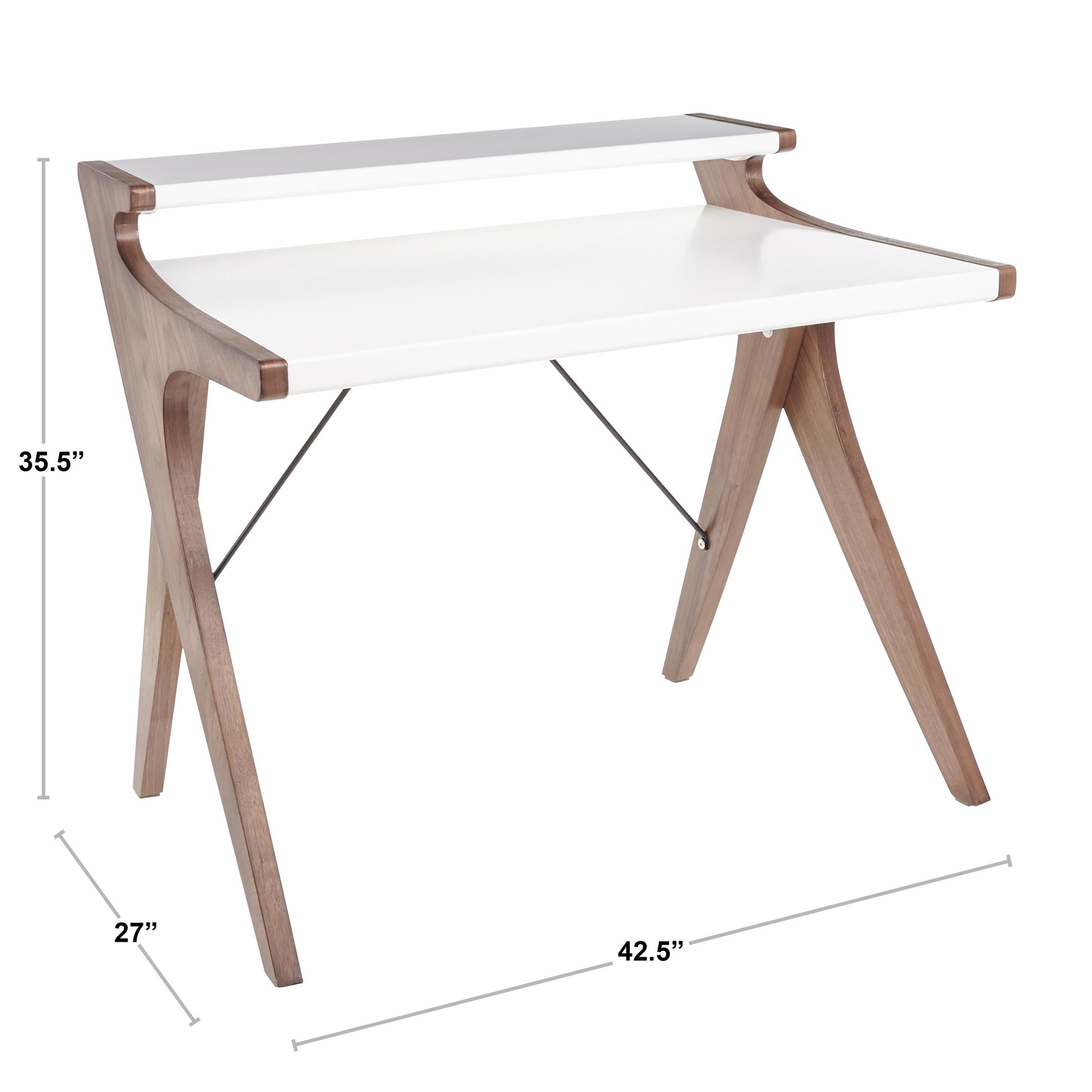 lumisource archer desk in grey