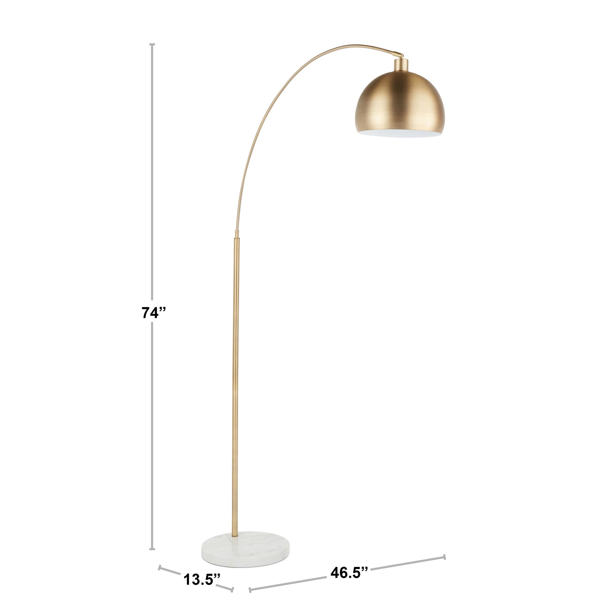 basque arc floor lamp gold