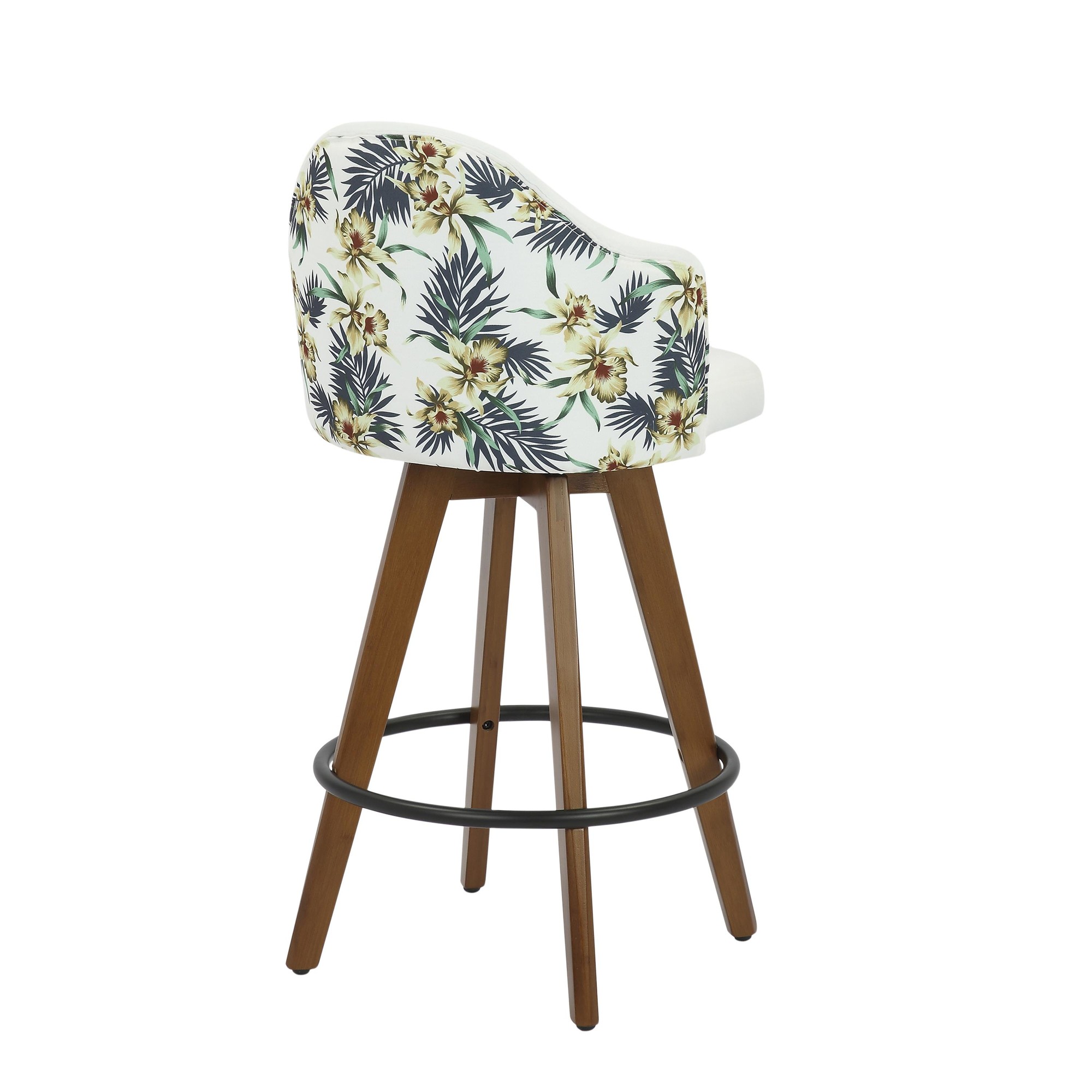 Active Height Stool with White Frame and Orange Fabric 18-26