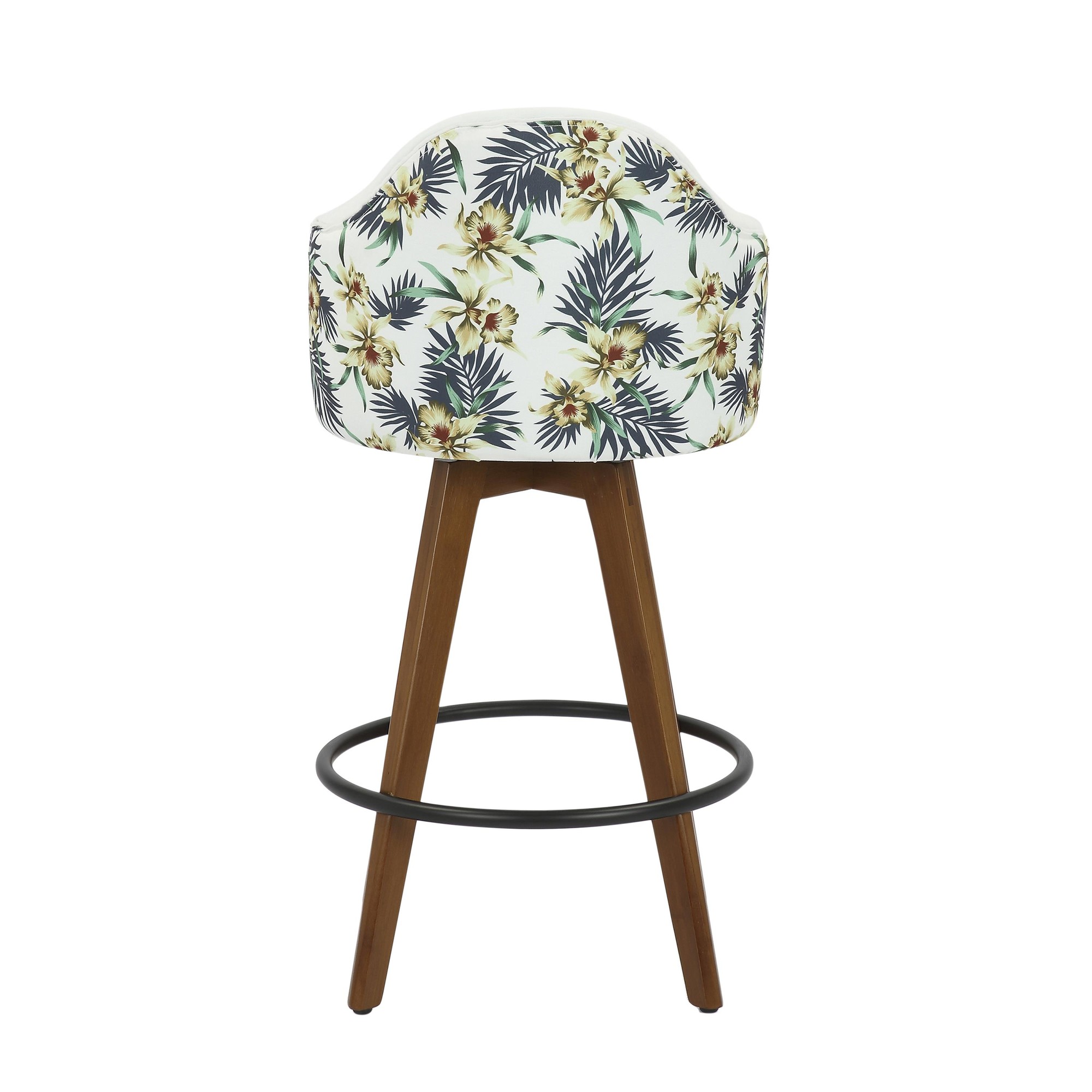 Active Height Stool with White Frame and Orange Fabric 18-26