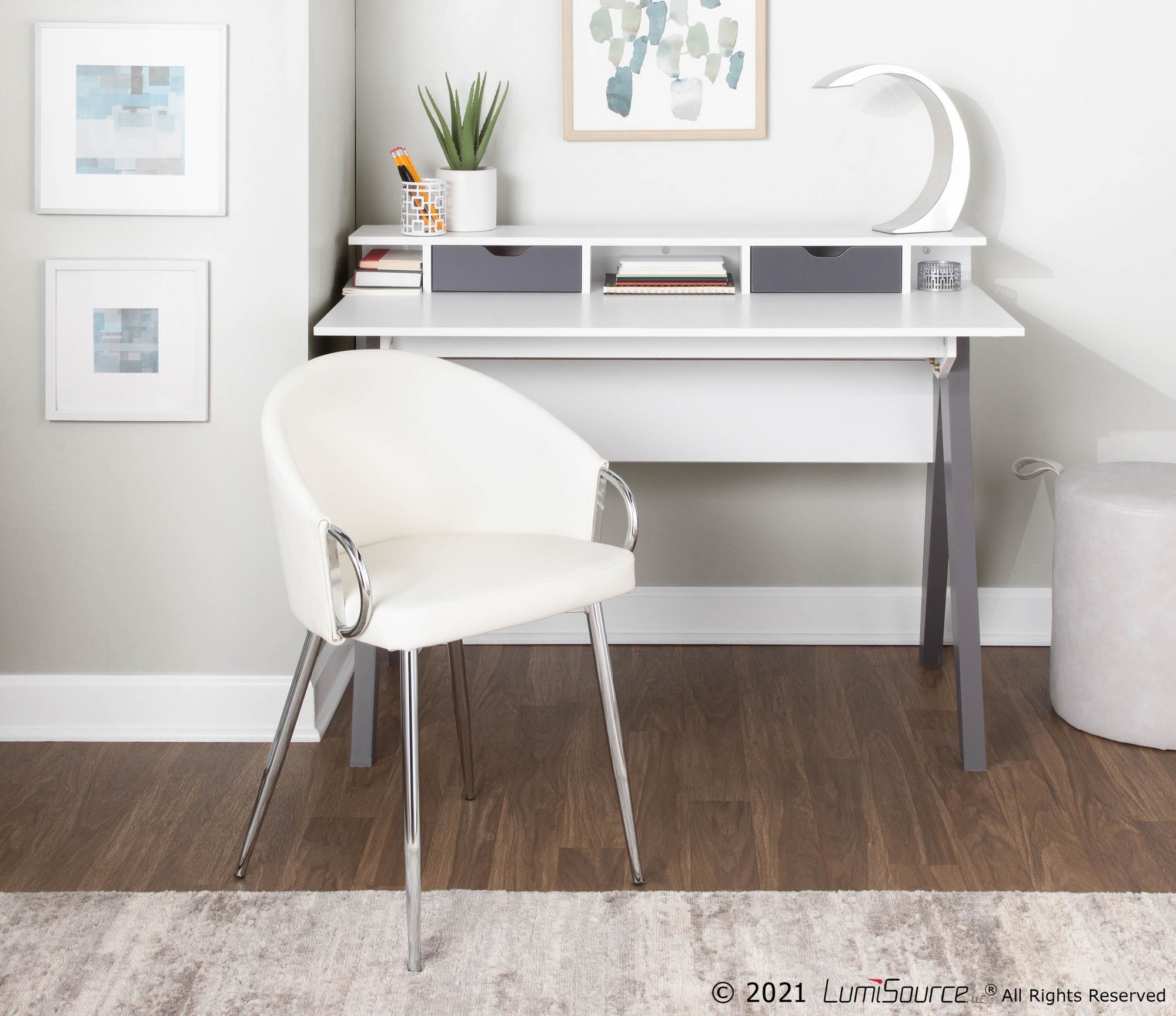 lumisource archer desk in grey